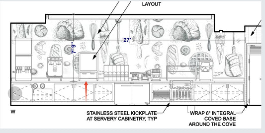 Payment of Rustic Kitchen Sketches Wallpaper Mural