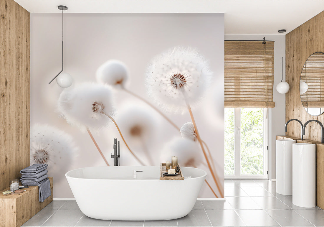 Airy Dandelion Poise Mural Wallpaper