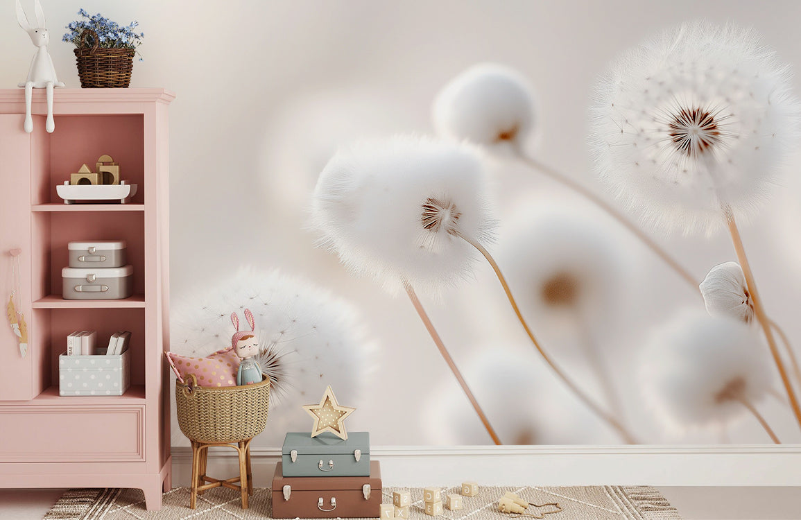 Airy Dandelion Poise Mural Wallpaper