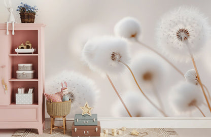 Airy Dandelion Poise Mural Wallpaper