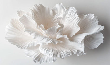 Ivory Paper-Petal Bloom Mural Wallpaper