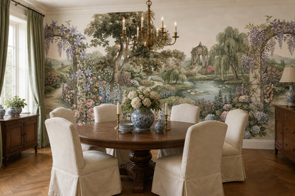 Ivory Manor Garden Landscape Wallpaper Mural - 3