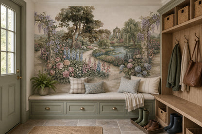 Ivory Manor Garden Landscape Wallpaper Mural - 7