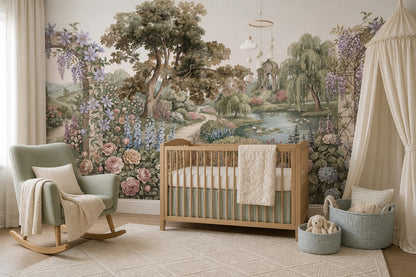Ivory Manor Garden Landscape Wallpaper Mural - 8