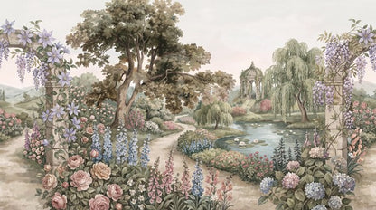 Ivory Manor Garden Landscape Wallpaper Mural - 10