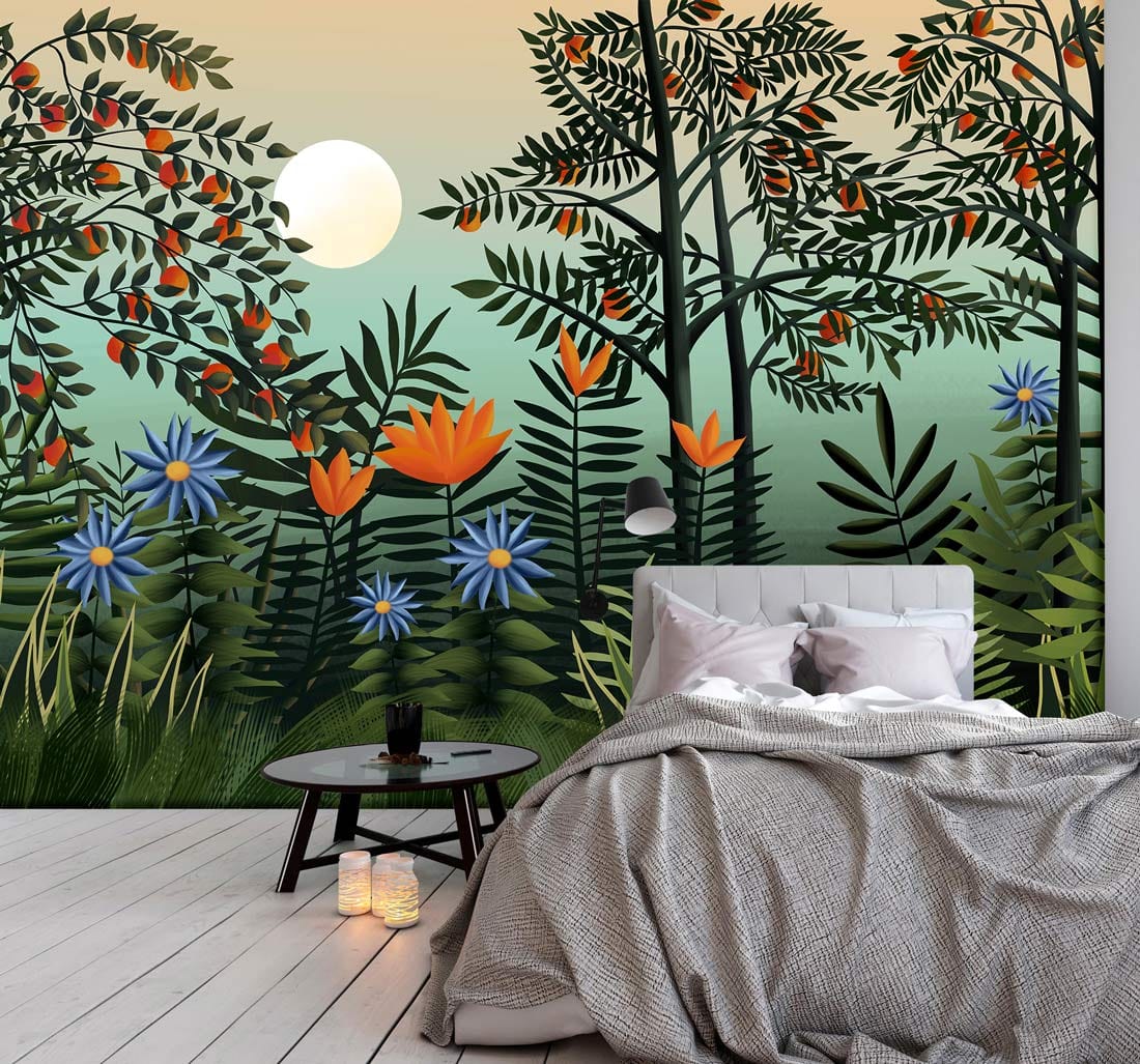 Tropical Botanical Garden Landscape Mural Wallpaper