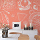 Rustic Kitchen Sketches Mural Wallpaper