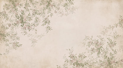 Cream Delicate Leafy Vines Wallpaper Mural interior view