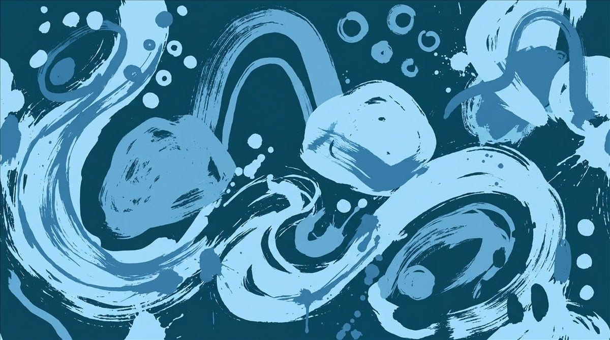 Navy Blue Fluid Abstract Swirls Wallpaper Mural