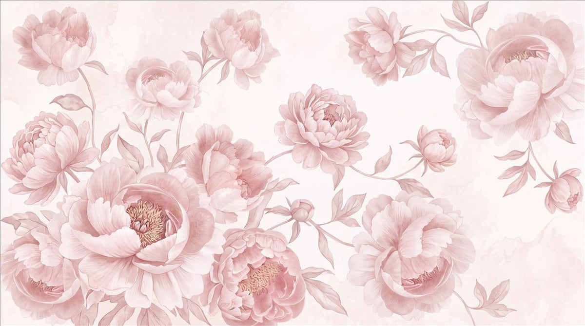 Large Blush Peony Blossoms Wallpaper Mural