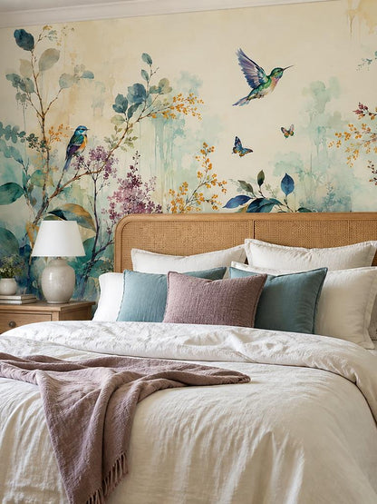 Mauve Orchid Meadow Wallpaper Mural 3