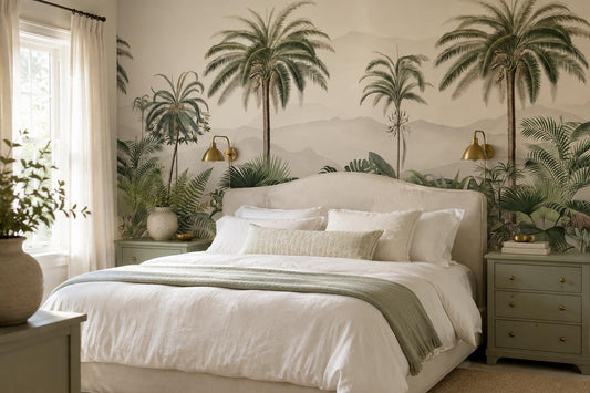 Cream Palm Grove Wallpaper Mural 1