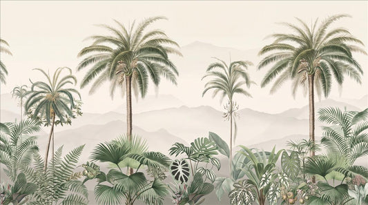 Cream Palm Grove Wallpaper Mural 2