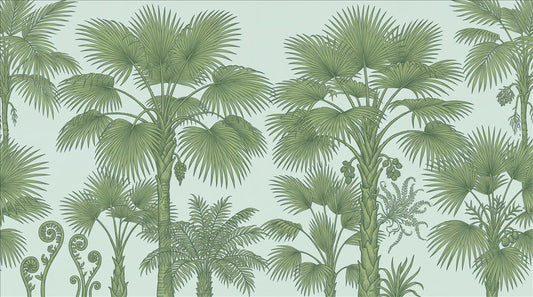 Mint Fan Palm and Fern Wallpaper Mural 2