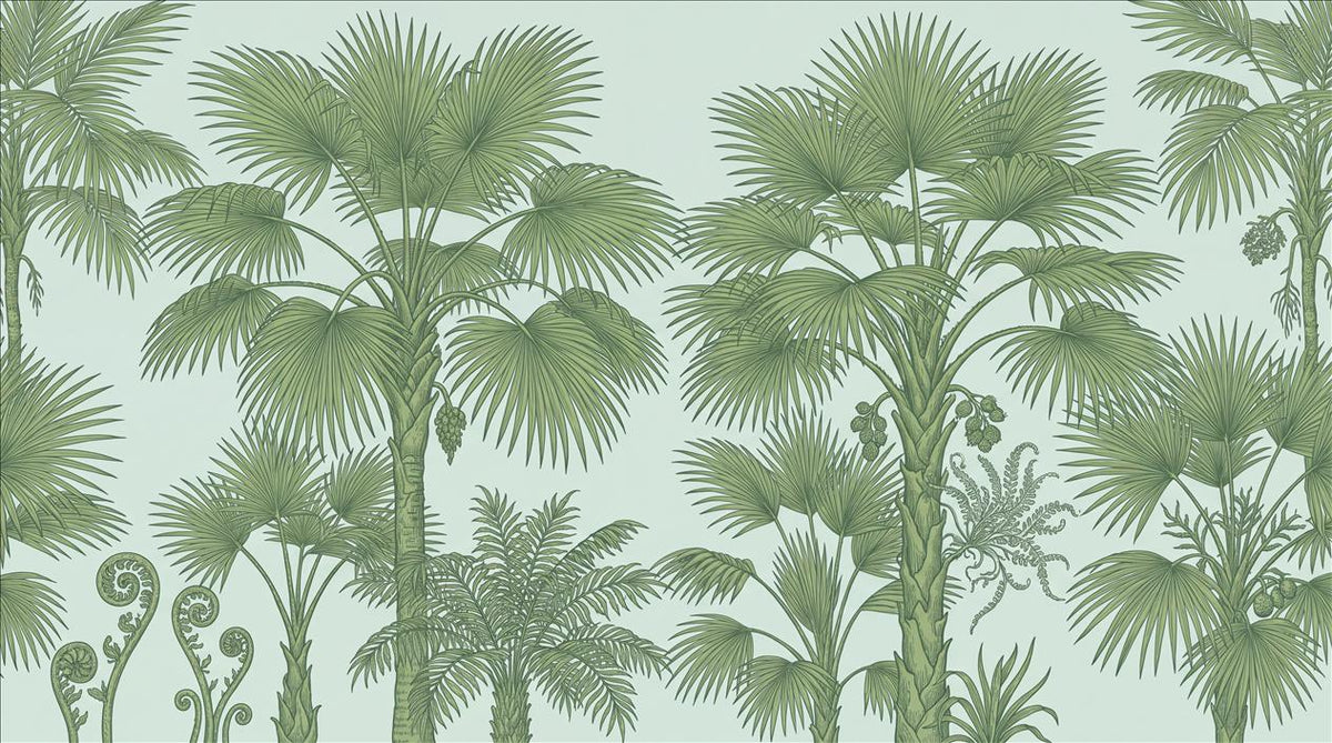 Mint Fan Palm and Fern Wallpaper Mural 2