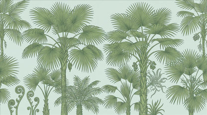 Mint Fan Palm and Fern Wallpaper Mural 2