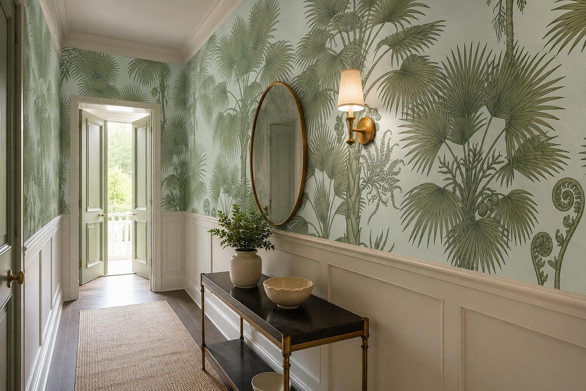 Mint Fan Palm and Fern Wallpaper Mural 4