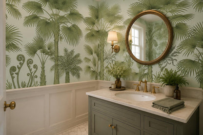 Mint Fan Palm and Fern Wallpaper Mural 5