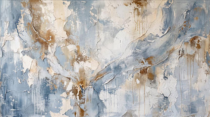 Blue Cream Flowing Abstract Wallpaper Mural 2