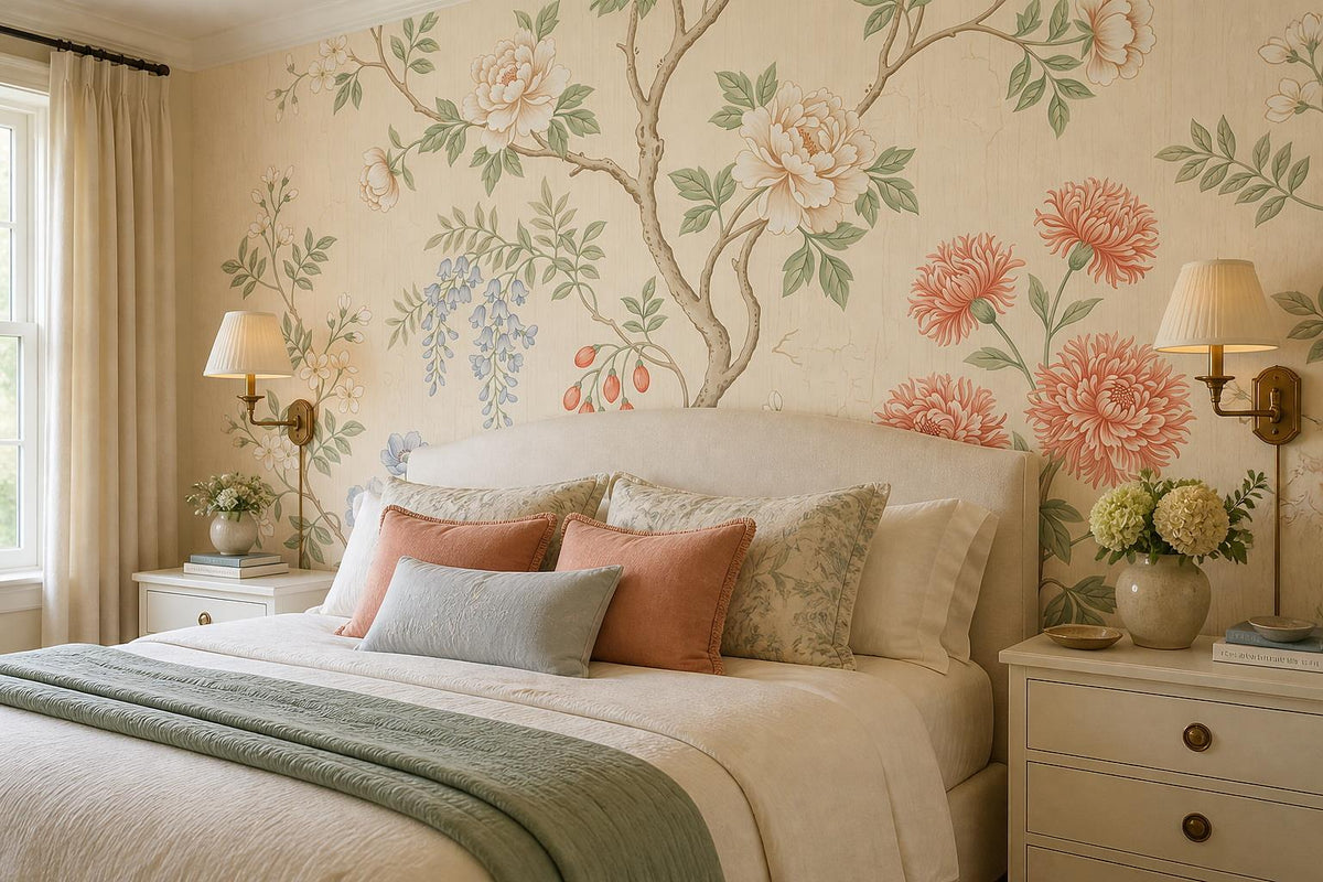 Flowering Tree Garden Wallpaper Mural 1