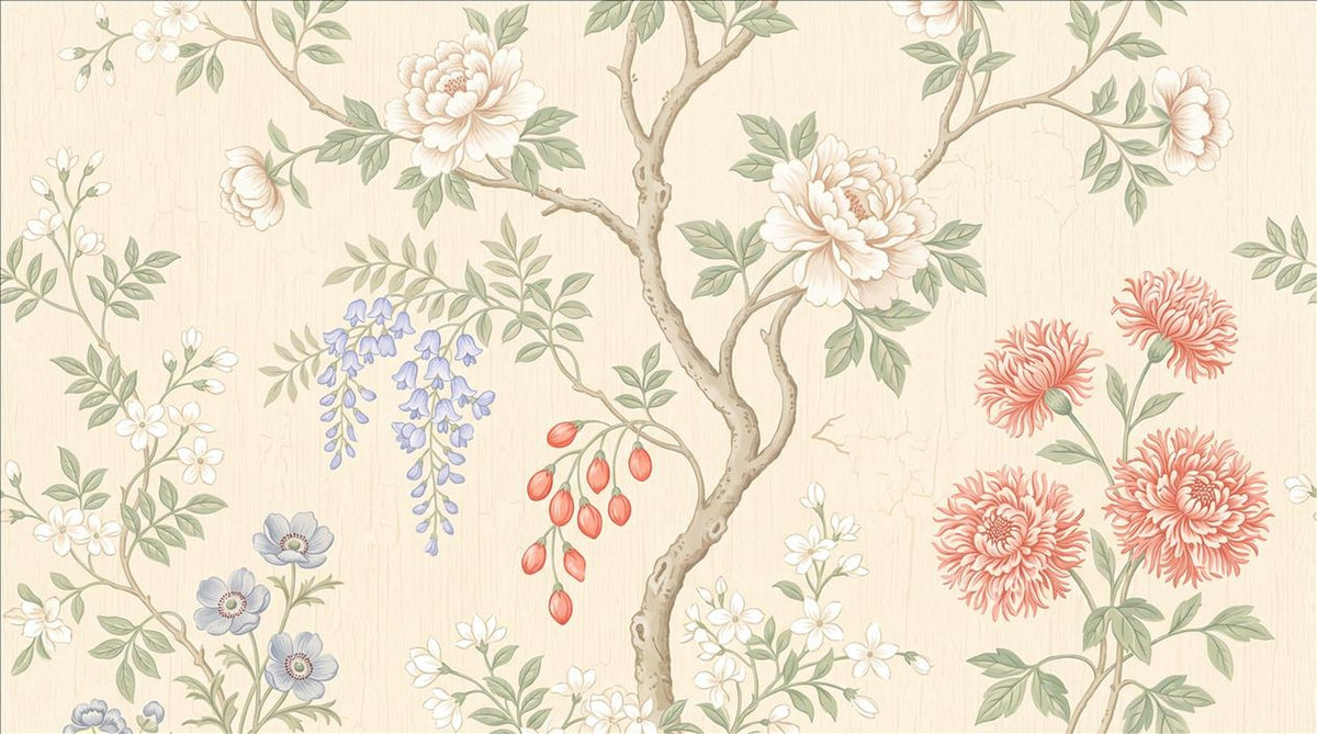 Flowering Tree Garden Wallpaper Mural 2