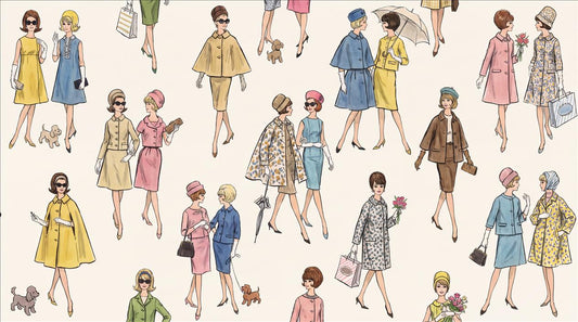 Vintage Fashion Figures Wallpaper Mural 2