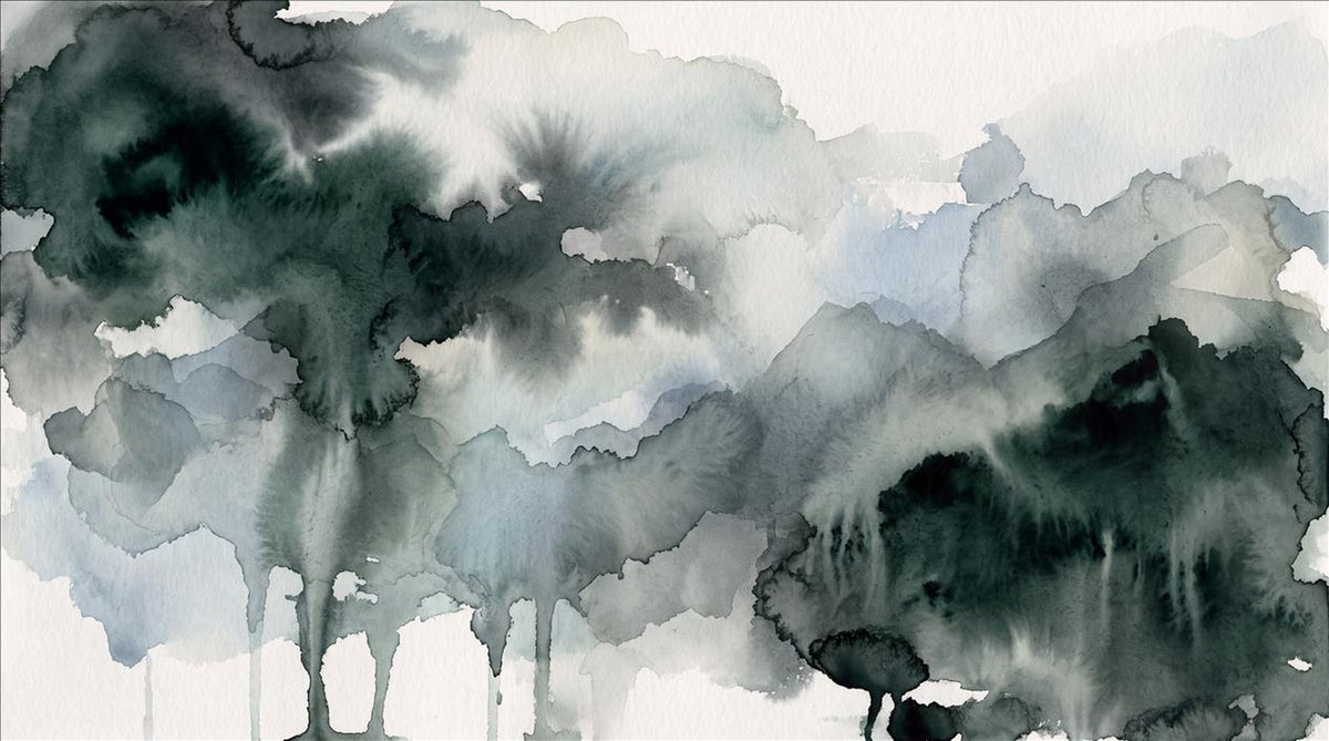 Misty Watercolor Pine Forest Wallpaper Mural