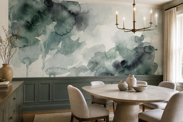 Misty Woodland Watercolor Wallpaper Mural