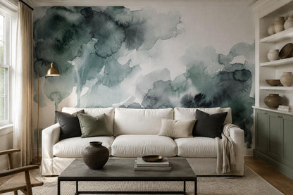 Misty Woodland Watercolor Wallpaper Mural 5