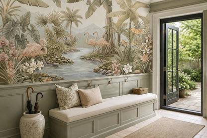Flamingos Tropical River Wallpaper Mural