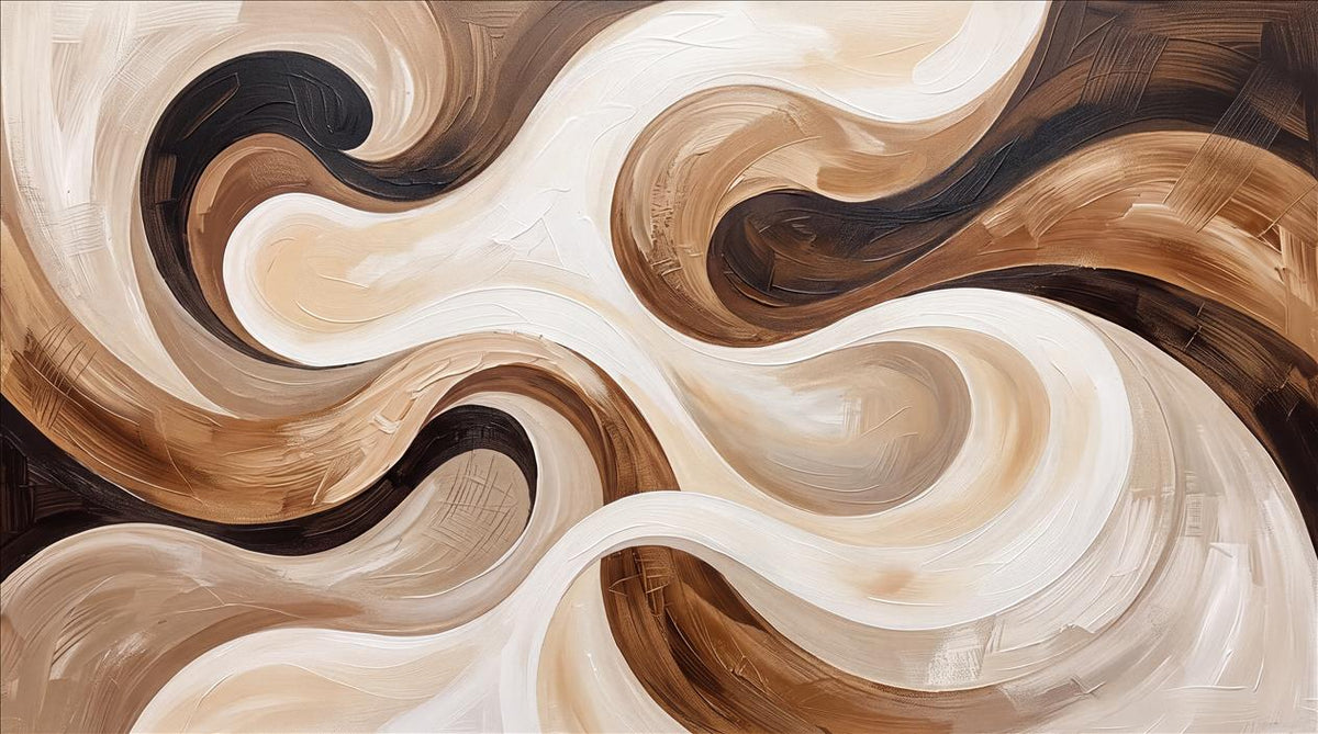 Fluid Brown Swirls Abstract Wallpaper Mural