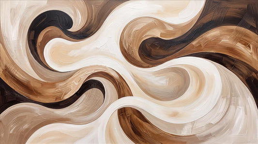 Fluid Brown Swirls Abstract Wallpaper Mural