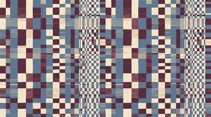 Navy Burgundy Patchwork Geometric Wallpaper Mural