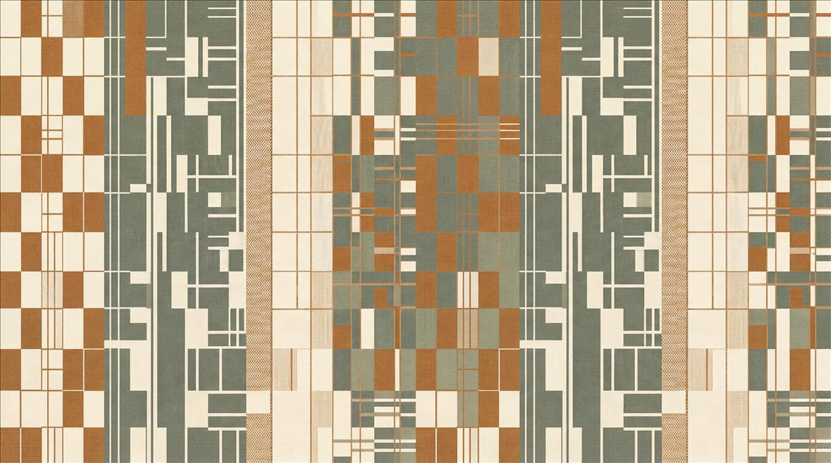 Sage Rust Patchwork Geometric Wallpaper Mural