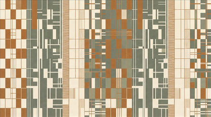 Sage Rust Patchwork Geometric Wallpaper Mural