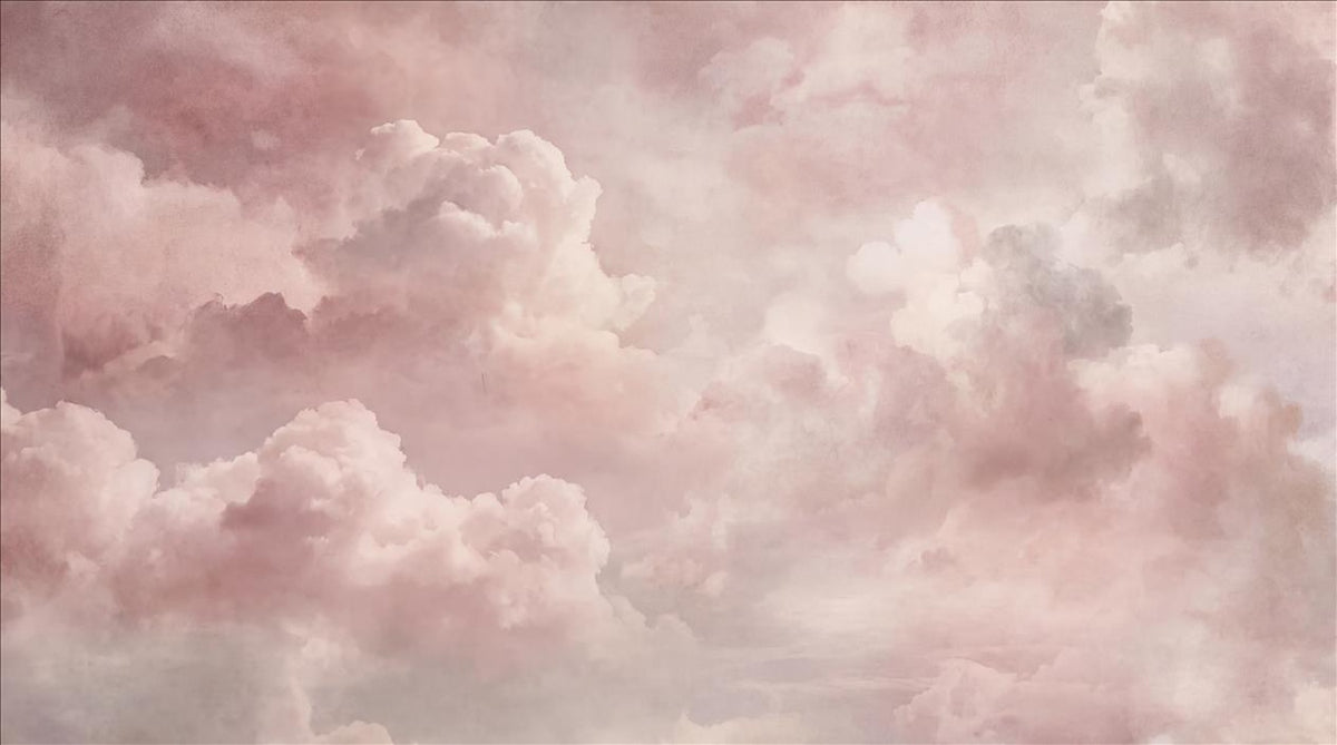 Blush Pink Storm Clouds Wallpaper Mural - pattern detail