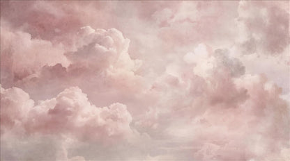 Blush Pink Storm Clouds Wallpaper Mural - pattern detail