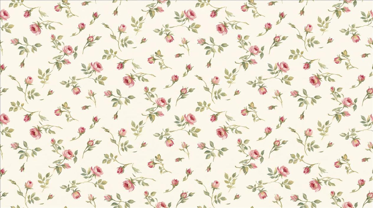 Charming Tiny Rose Sprigs Wallpaper Mural - image 2