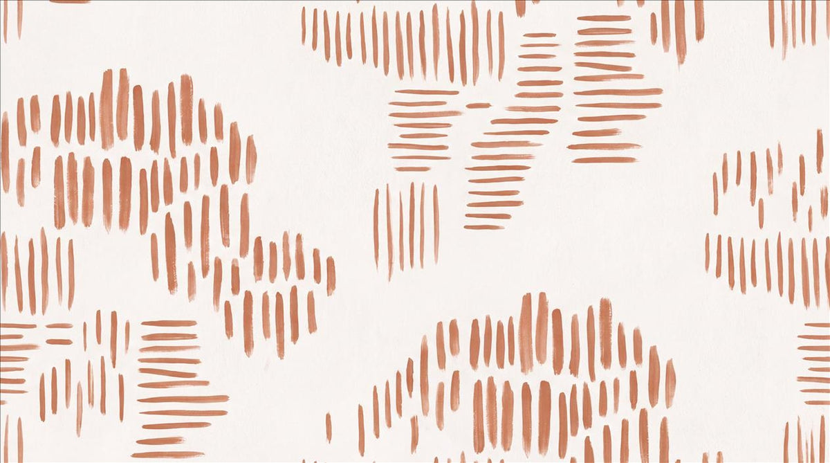 Warm Terracotta Dash Marks Wallpaper Mural - image 2