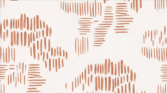 Warm Terracotta Dash Marks Wallpaper Mural - image 2