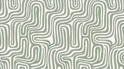 Calm Sage Wavy Stripes Wallpaper Mural - image 2