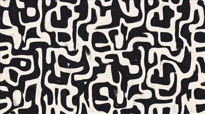 Bold Black Maze Pattern Wallpaper Mural - image 2