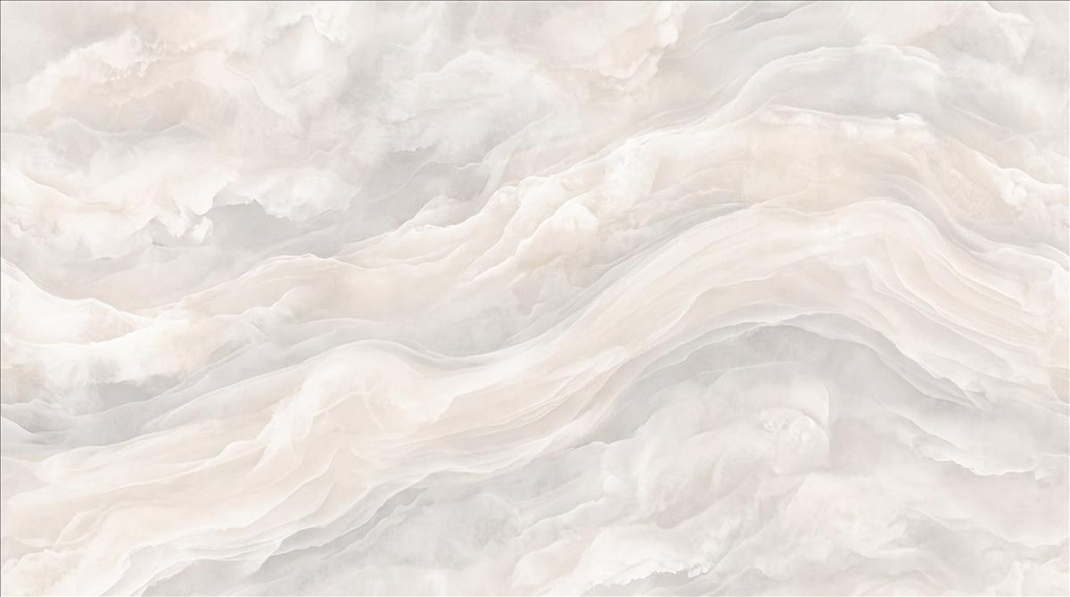 Calm White Marble Waves Wallpaper Mural - image 2