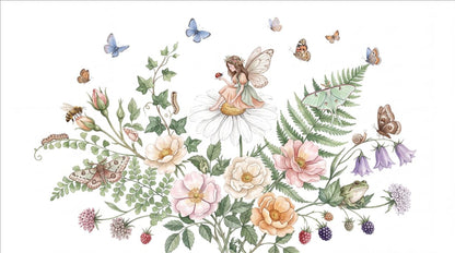 Gentle Fairy with Flowers and Butterflies Wallpaper Mural - image 2