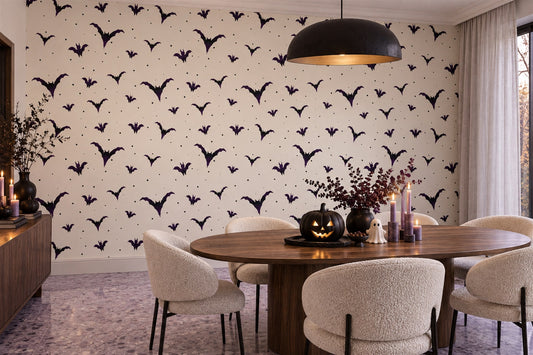 Tiny Flying Bats Halloween Wallpaper Mural - image 1