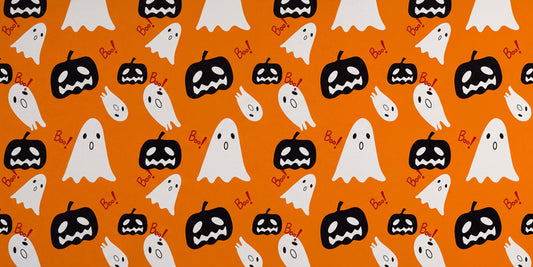 White Ghosts and Black Pumpkins Halloween Wallpaper Mural - image 2