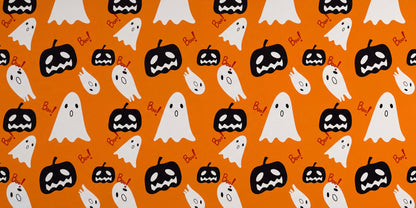 White Ghosts and Black Pumpkins Halloween Wallpaper Mural - image 2