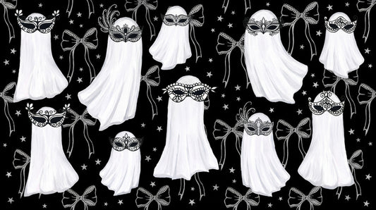 Masked Ghosts Bows and Stars Halloween Wallpaper Mural - image 2