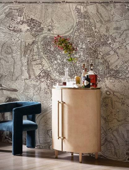 Large Plan of Rome Wallpaper Decoration Art