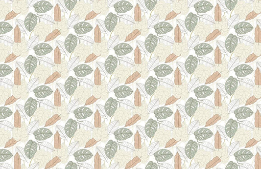 Wallpaper Mural with a Leafy Pattern for the Home
